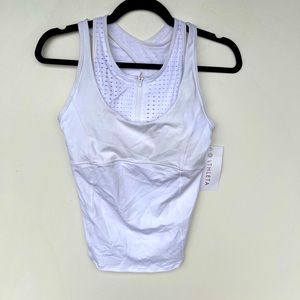 Athleta NWT White Workout Tank Top with Built in Sports Bra